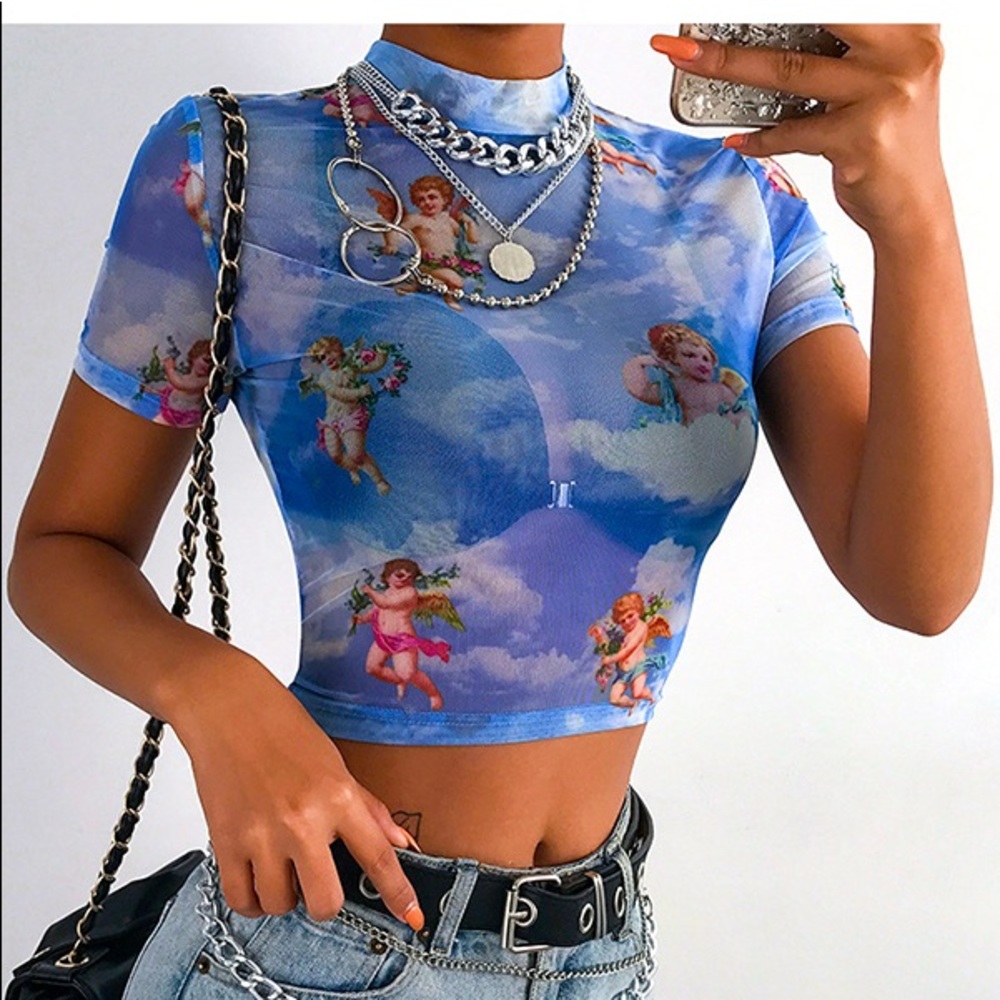 Blue Angel Mesh Top